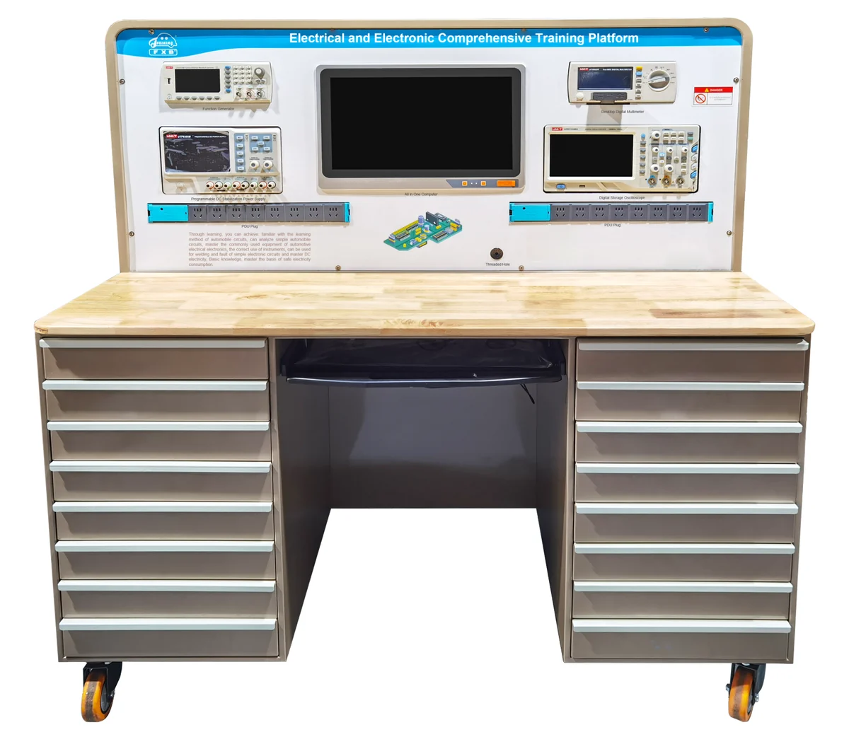Plataforma de entrenamiento de integral de electricidad y electrónica automotriz (90 módulos) (foto del fabricante)